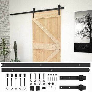 vidaXL Cs&uacute;sz&oacute; ajt&oacute; 100 x 210 cm T&ouml;m&ouml;r Fenyőfa Term&eacute;szetes &eacute;s Fekete