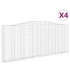 vidaXL 4 db &iacute;ves horganyzott vas gabion kos&aacute;r 400x30x160/180 cm
