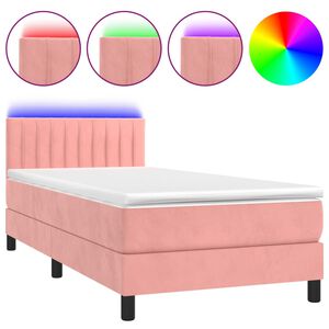 vidaXL r&oacute;zsasz&iacute;n b&aacute;rsony rug&oacute;s &eacute;s LED-es &aacute;gy matraccal 80 x 200 cm
