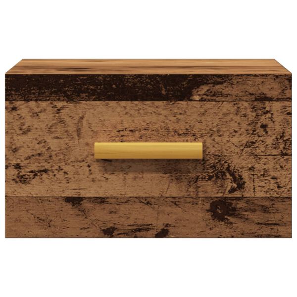 vidaXL antik fa színű falra szerelhető éjjeliszekrény 35x35x20 cm