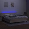 vidaXL kr&eacute;msz&iacute;nű sz&ouml;vet rug&oacute;s &eacute;s LED-es &aacute;gy matraccal 160x200 cm