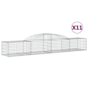 vidaXL 11 db &iacute;ves horganyzott vas gabion kos&aacute;r 300x50x40/60 cm