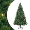 vidaXL Mű kar&aacute;csonyfa 300 LED-del Z&ouml;ld 240 cm PVC &eacute;s Ac&eacute;l &eacute;s Műanyag