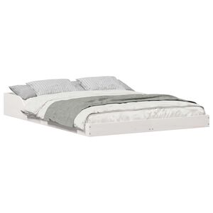 vidaXL &Aacute;gykeret Feh&eacute;r 120 x 200 cm T&ouml;m&ouml;r fenyőfa