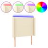vidaXL kr&eacute;msz&iacute;nű műbőr LED-es fejt&aacute;mla 103x16x118/128 cm