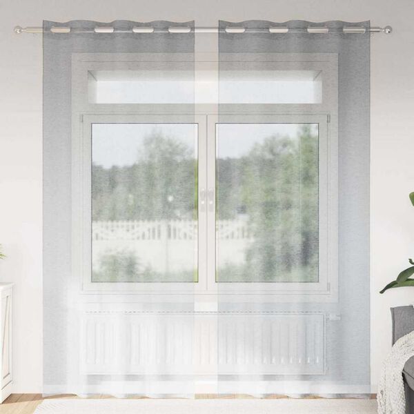 vidaXL Voile F&uuml;gg&ouml;ny 2 pcs S&ouml;t&eacute;tsz&uuml;rke 260 x 140 cm Poli&eacute;szter