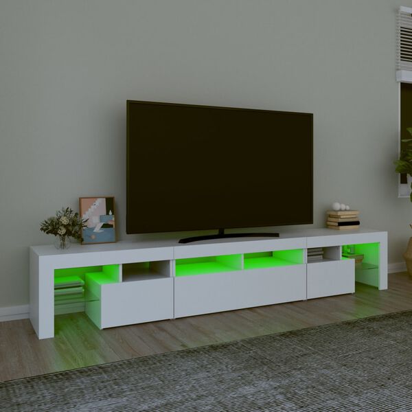 vidaXL fehér TV-szekrény LED-lámpákkal 230x36,5x40 cm