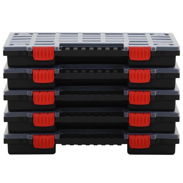 vidaXL 5 db polipropilén szortírozódoboz 40 x 30 x 5 cm