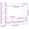 vidaXL sonoma t&ouml;lgysz&iacute;nű szerelt fa TV-szekr&eacute;ny 152x22x113 cm