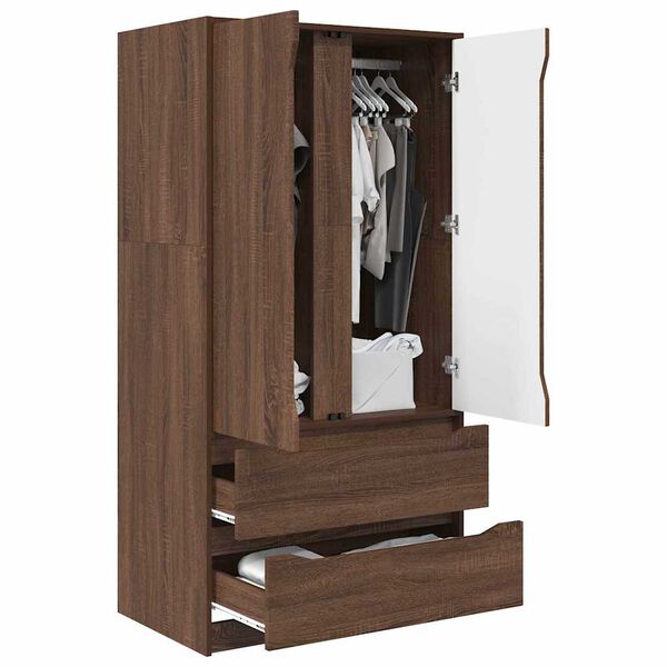 vidaXL Cabinet fi&oacute;kkal Barna t&ouml;lgy 79,5 x 49 x 156 cm M&eacute;rn&ouml;ki fa