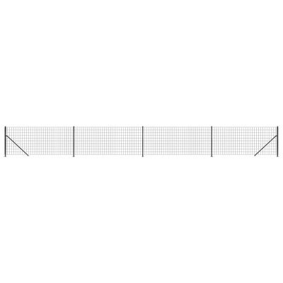 vidaXL antracitszürke dróthálós kerítés illesztőperemmel 0,8x10 m