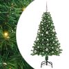 vidaXL Mű kar&aacute;csonyfa 150 LED-del Z&ouml;ld 150 cm PVC &eacute;s Ac&eacute;l &eacute;s Műanyag