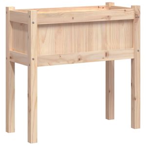 vidaXL t&ouml;m&ouml;r fenyőfa kerti vir&aacute;gl&aacute;da l&aacute;bakkal 70 x 31 x 70 cm