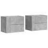 vidaXL 2 db betonsz&uuml;rke falra szerelhető &eacute;jjeliszekr&eacute;ny 45x30x35 cm