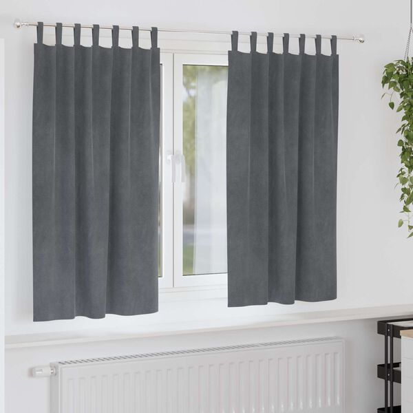 vidaXL S&ouml;t&eacute;t&iacute;tő f&uuml;gg&ouml;ny&ouml;k 2 pcs Vil&aacute;gossz&uuml;rke 140 x 175 cm B&aacute;rsony