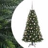 vidaXL Műfenyő g&ouml;mb&ouml;kkel 120 cm 150 LED Meleg feh&eacute;r PVC &eacute;s f&eacute;m Z&ouml;ld