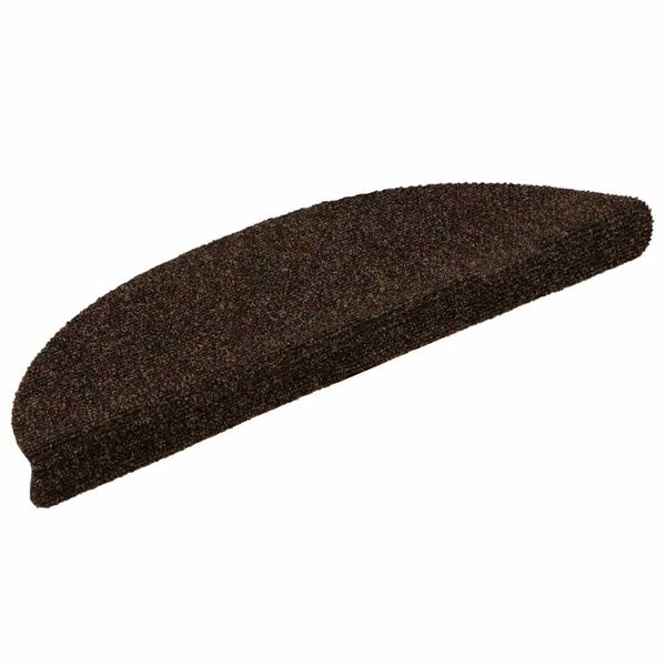 vidaXL 15 db &ouml;ntapad&oacute;s l&eacute;pcsőszőnyeg 56 x 17 x 3 cm barna f&eacute;lk&ouml;r alak&uacute;