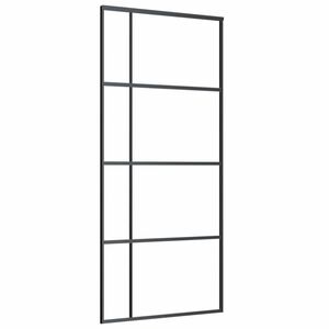 vidaXL fekete matt ESG &uuml;veg &eacute;s alum&iacute;nium tol&oacute;ajt&oacute; 90x205 cm