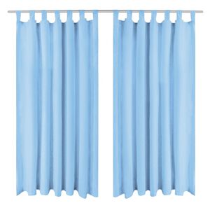 vidaXL 2 db t&uuml;rkizk&eacute;k mikroszat&eacute;n f&uuml;gg&ouml;ny karik&aacute;kkal 140 x 175 cm