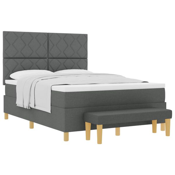 vidaXL Boxrug&oacute;s &aacute;gy matracmal S&ouml;t&eacute;tsz&uuml;rke 160 x 200 cm sz&ouml;vet