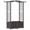 vidaXL Magas&iacute;tott &Aacute;gy Trellis-szel &eacute;s Tetővel Barna 125 x 40 x 138 cm