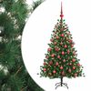 vidaXL Műkar&aacute;csonyfa g&ouml;mbbel 150 cm 150 LED Meleg feh&eacute;r PVC &eacute;s f&eacute;m