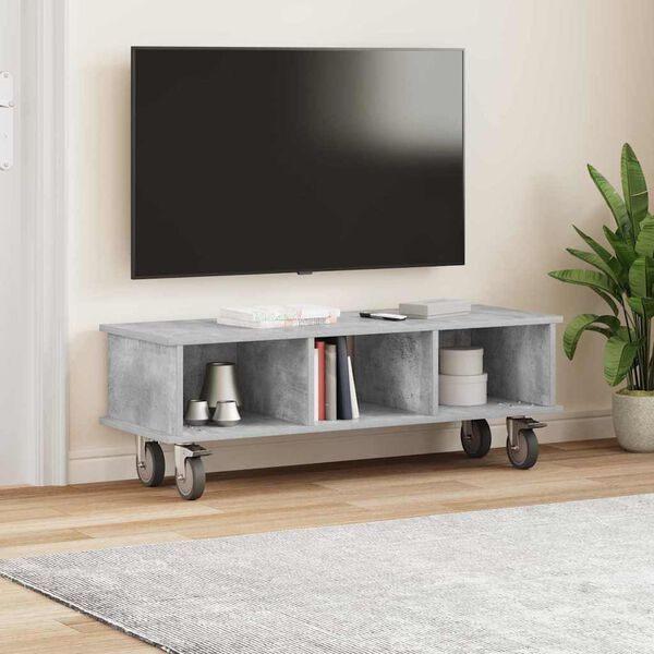 vidaXL TV &aacute;llv&aacute;ny Beton Sz&uuml;rke 100 x 35 x 35 cm Faanyag
