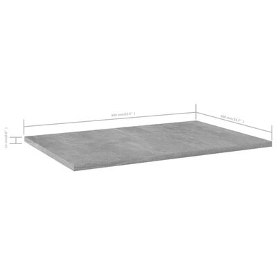 vidaXL 8 db betonszürke forgácslap könyvespolc 60 x 40 x 1,5 cm