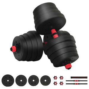 vidaXL 2 az 1-ben Kettlebell &eacute;s S&uacute;lyz&oacute; K&eacute;szlet 30 kg Fekete &eacute;s piros