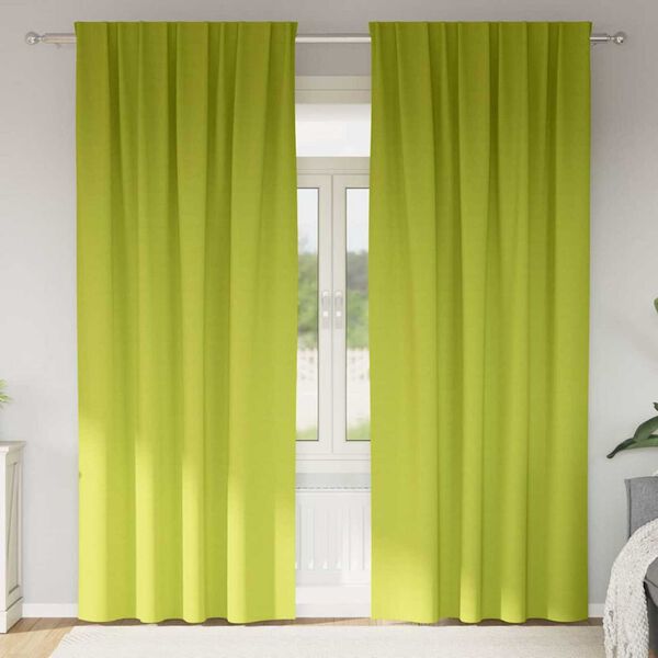 vidaXL Fekete F&uuml;gg&ouml;ny Gyűrűkkel 2 pcs Z&ouml;ld 260 x 140 cm Poli&eacute;szter