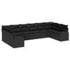 vidaXL Kanap&eacute; Szett p&aacute;rn&aacute;val 10 pcs Fekete Polyrattan