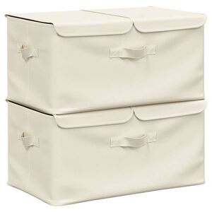 vidaXL 2 db kr&eacute;msz&iacute;nű sz&ouml;vet t&aacute;rol&oacute;doboz 50 x 30 x 25 cm