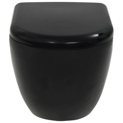 vidaXL fekete kerámia fali WC csésze