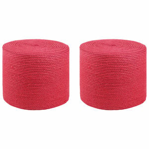 vidaXL Juta K&ouml;t&eacute;l 2 pcs Piros 100% Tossa kender