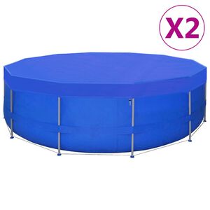vidaXL 2 db k&ouml;r alak&uacute; polietil&eacute;n medencetakar&oacute; 460 cm 90 g/m&sup2;