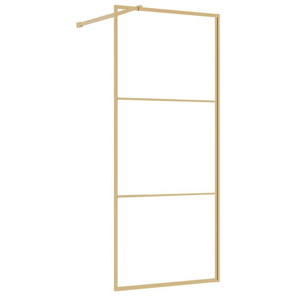 vidaXL aranysz&iacute;nű zuhanyfal &aacute;tl&aacute;tsz&oacute; ESG &uuml;veggel 90 x 195 cm