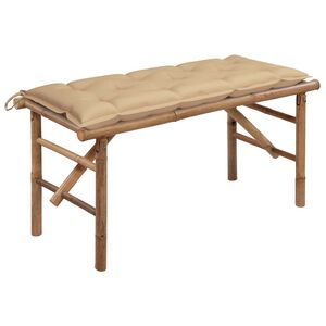 vidaXL &ouml;sszecsukhat&oacute; bambusz kerti pad p&aacute;rn&aacute;val 118 cm