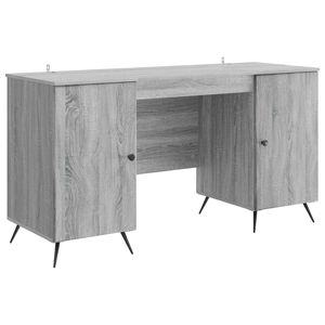 vidaXL Asztal Sz&uuml;rke Sonoma 142,5 x 50 x 75 cm Szerelt Fa