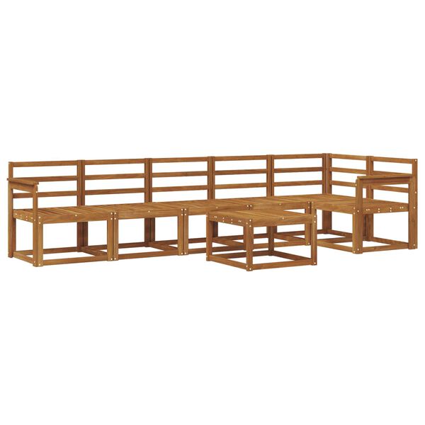 vidaXL K&uuml;lt&eacute;ri kanap&eacute; szett 7 pcs Term&eacute;szetes T&ouml;m&ouml;r Ak&aacute;cfa
