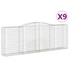 vidaXL 9 db &iacute;ves horganyzott vas gabion kos&aacute;r 400x50x140/160 cm