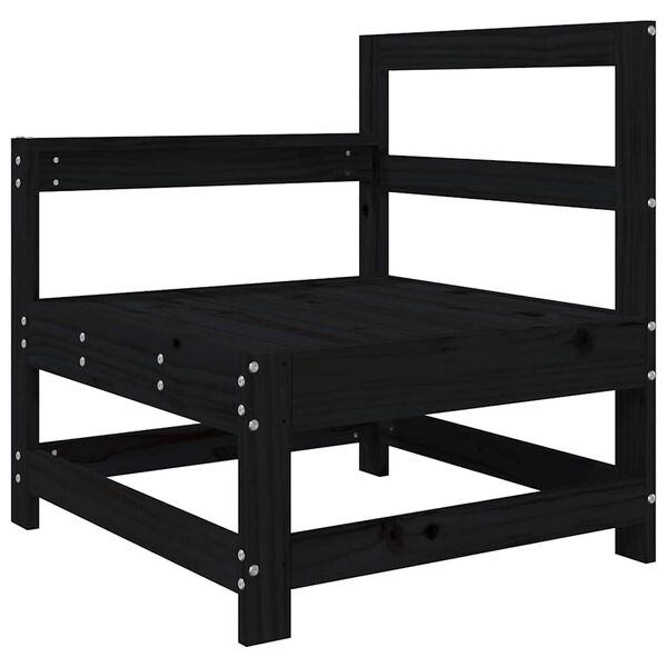 vidaXL fekete t&ouml;m&ouml;r fenyőfa kerti sz&eacute;k p&aacute;rn&aacute;val