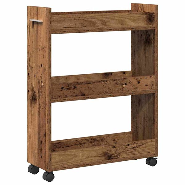 vidaXL Cabinet kerékkel Régi fa 60 x 22 x 79 cm Faanyag