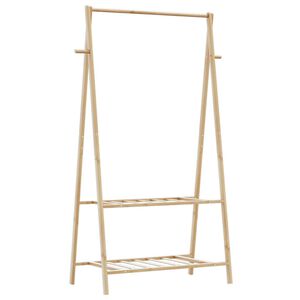vidaXL bambusz ruha&aacute;llv&aacute;ny polcokkal 96 x 45,5 x 150,5 cm