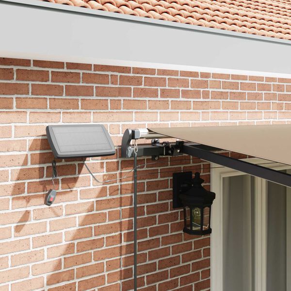 vidaXL Beh&uacute;zhat&oacute; napellenző LED -es l&aacute;mp&aacute;kkal B&eacute;zs 500 &times;300 cm sz&ouml;vet