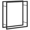 vidaXL fekete ac&eacute;l tűzifat&aacute;rol&oacute; &aacute;llv&aacute;ny 80x28x86 cm
