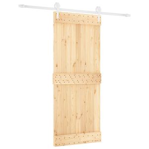 vidaXL Cs&uacute;sz&oacute; ajt&oacute; Term&eacute;szetes &eacute;s Feh&eacute;r 85 x 210 cm Szil&aacute;rd Fenyőfa
