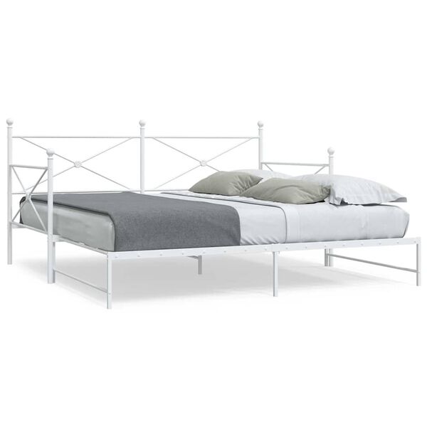 vidaXL Daybed with Trundle without Mattress White 100x190 cm ac&eacute;l