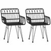 vidaXL 2 db fekete PE rattan karf&aacute;s kerti sz&eacute;k 56 x 64 x 80 cm