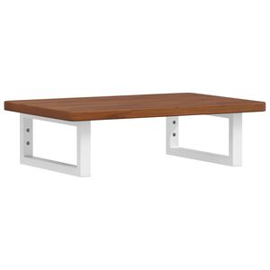 vidaXL acél és tömör tölgyfa falra szerelhető mosdópolc