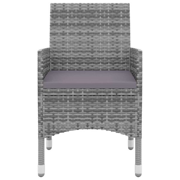 vidaXL 7 r&eacute;szes polyrattan &eacute;s &uuml;veg kerti &eacute;tkezőgarnit&uacute;ra p&aacute;rn&aacute;kkal